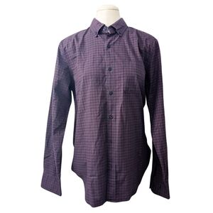 Bonobos Men's Shirt Casual Button down Plaid Purple Slim Fit Long Sleeve MEDIUM